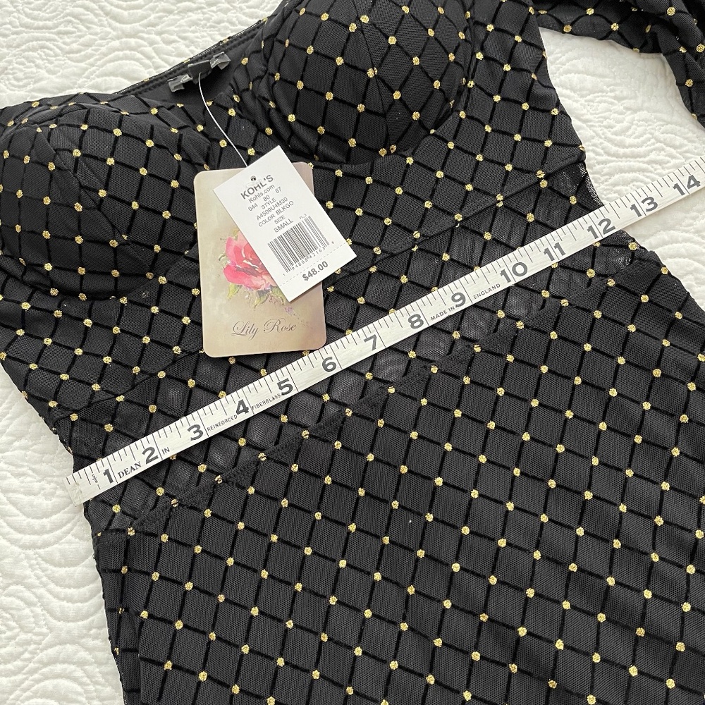 Lily Rose Black Party Dress with Gold Foiling - Juniors Size Small - Picture 9 of 16